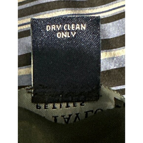 Ann Taylor Petites 2P Navy Blue Striped Silk Sleeveless Blouse Vintage Evening - Picture 10 of 14